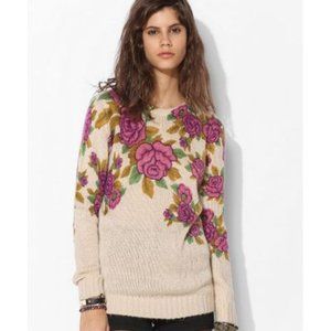 Urban Outfitters S pink/cream floral sweater